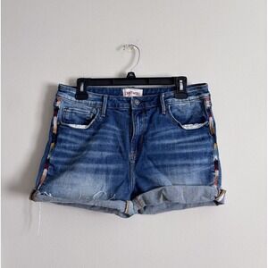 Driftwood Lulu Denim Shorts Size 30 Embroidered Boho Festival Southwest